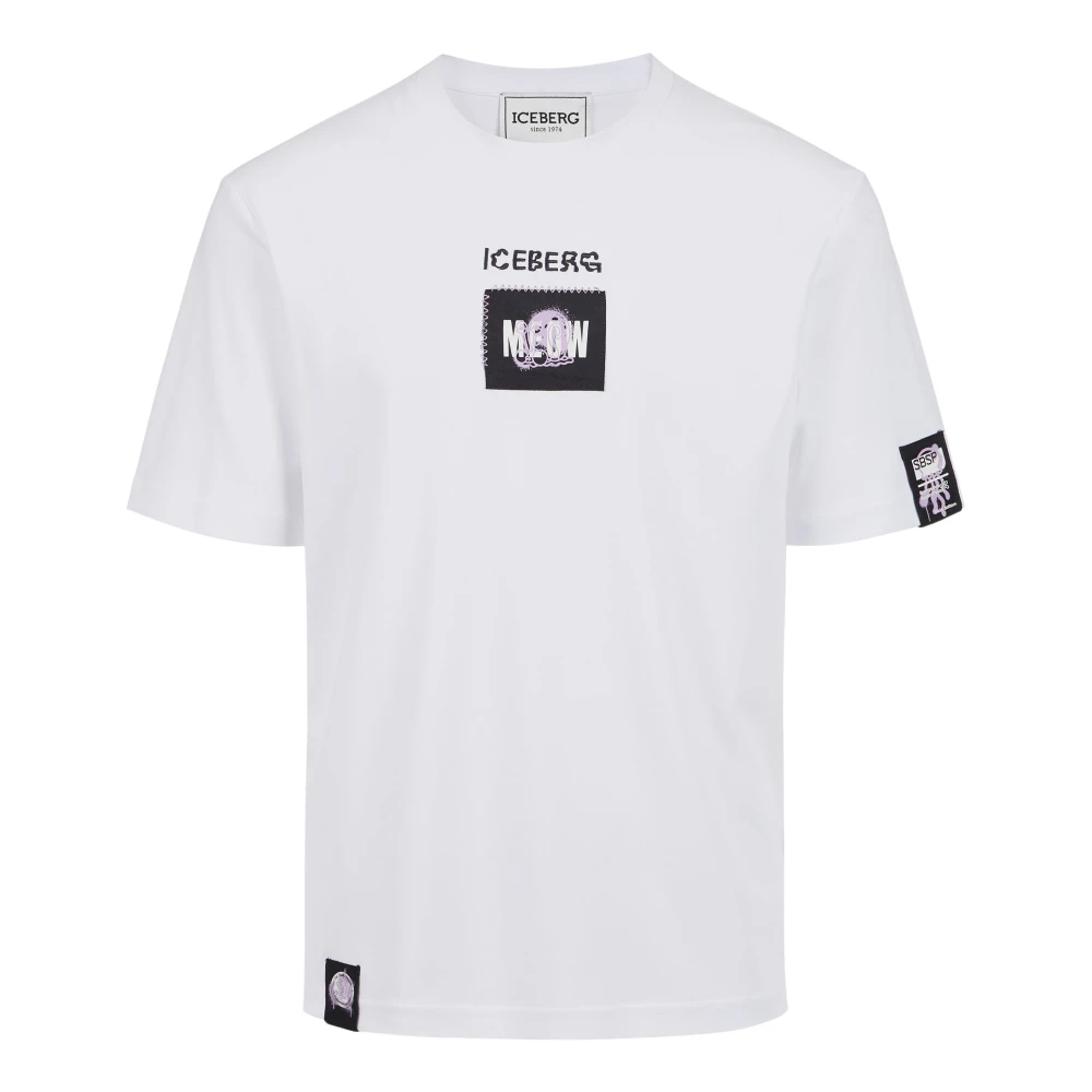 Iceberg Wit Regular Fit T-shirt in GOTS-gecertificeerd Interlock White Heren