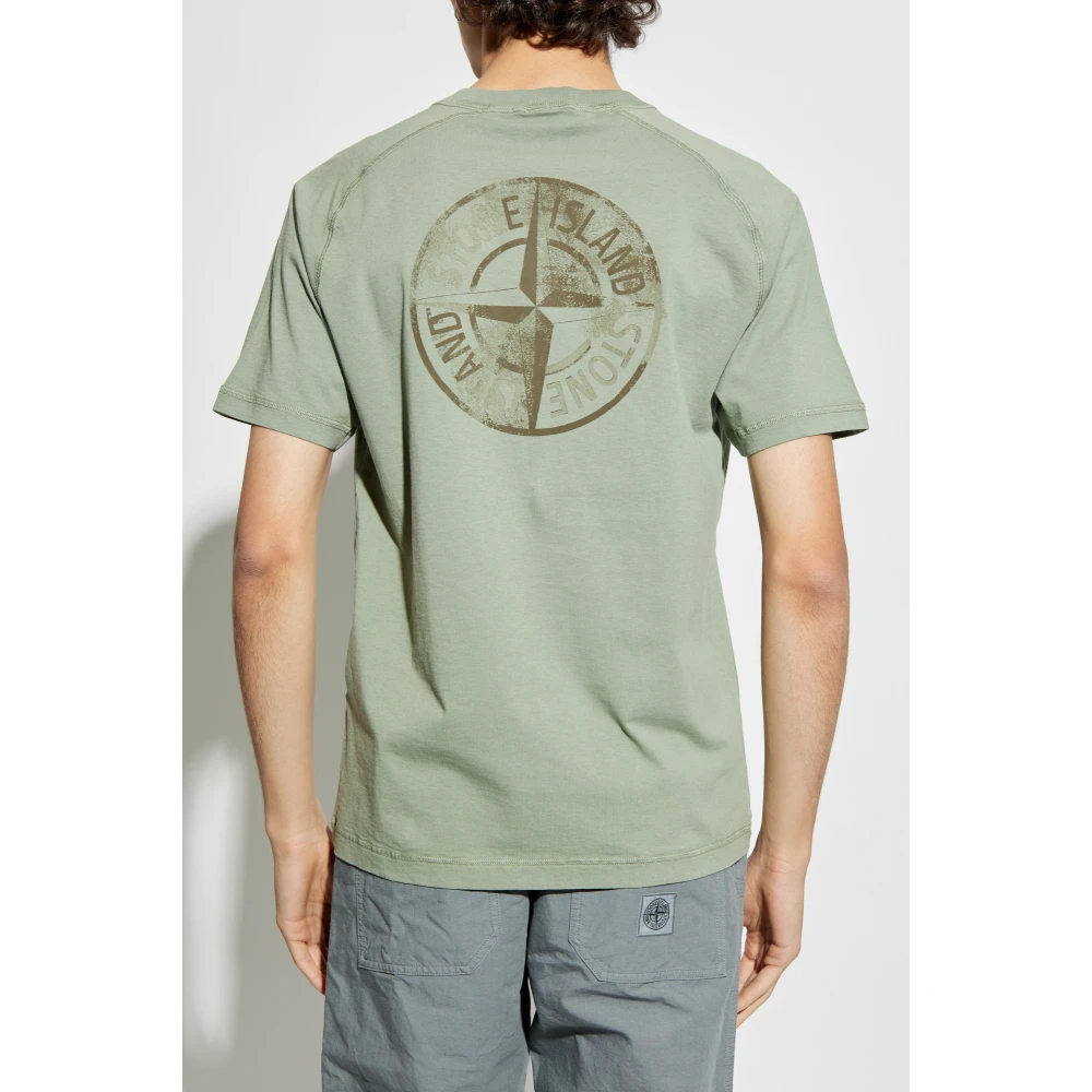 Stone Island T-shirt met logo Green Heren