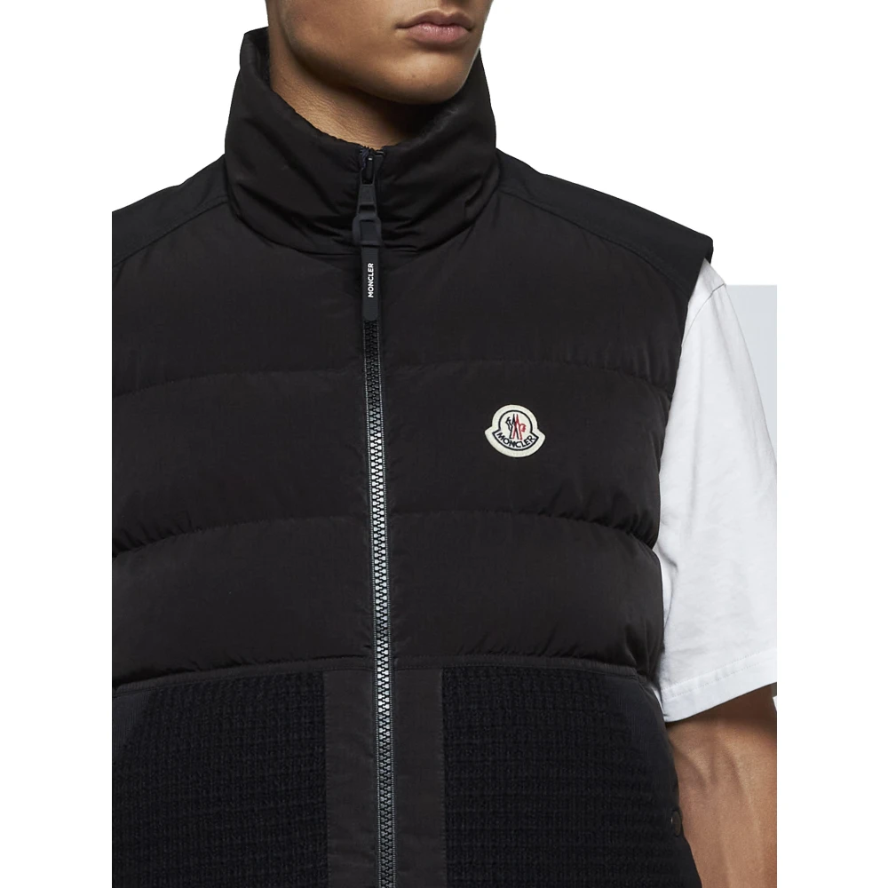 Moncler Zwarte Gewatteerde Donsvest Black Heren