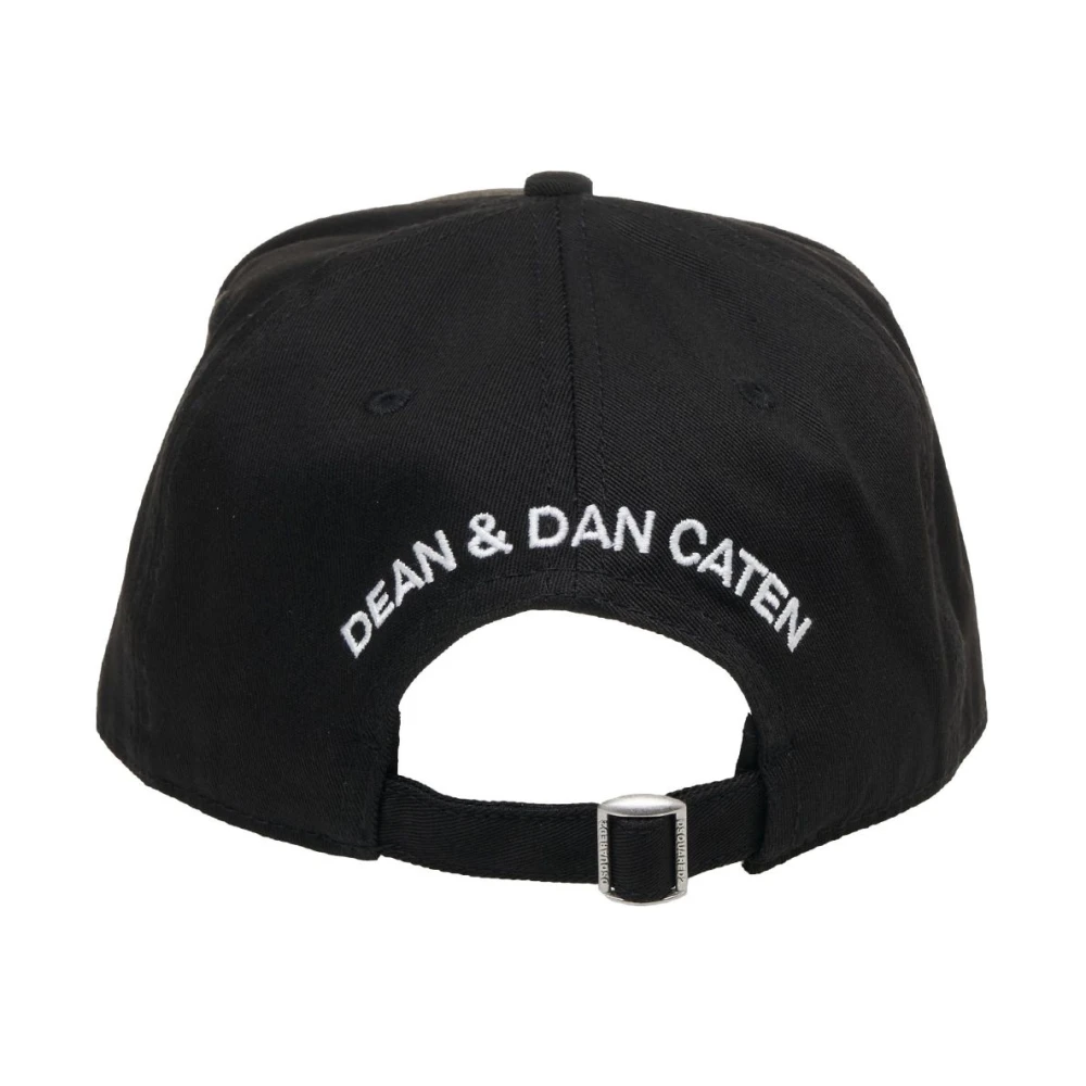Dsquared2 Zwarte Baseballpet Logo Ontwerp Verstelbaar Black Heren