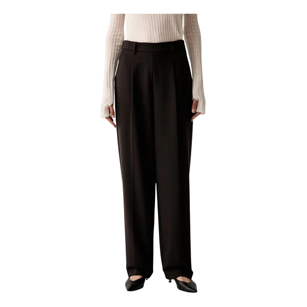 Twinset Donna Moro Pantalone Dritto Con Pinces, Colore - Immagine 3
