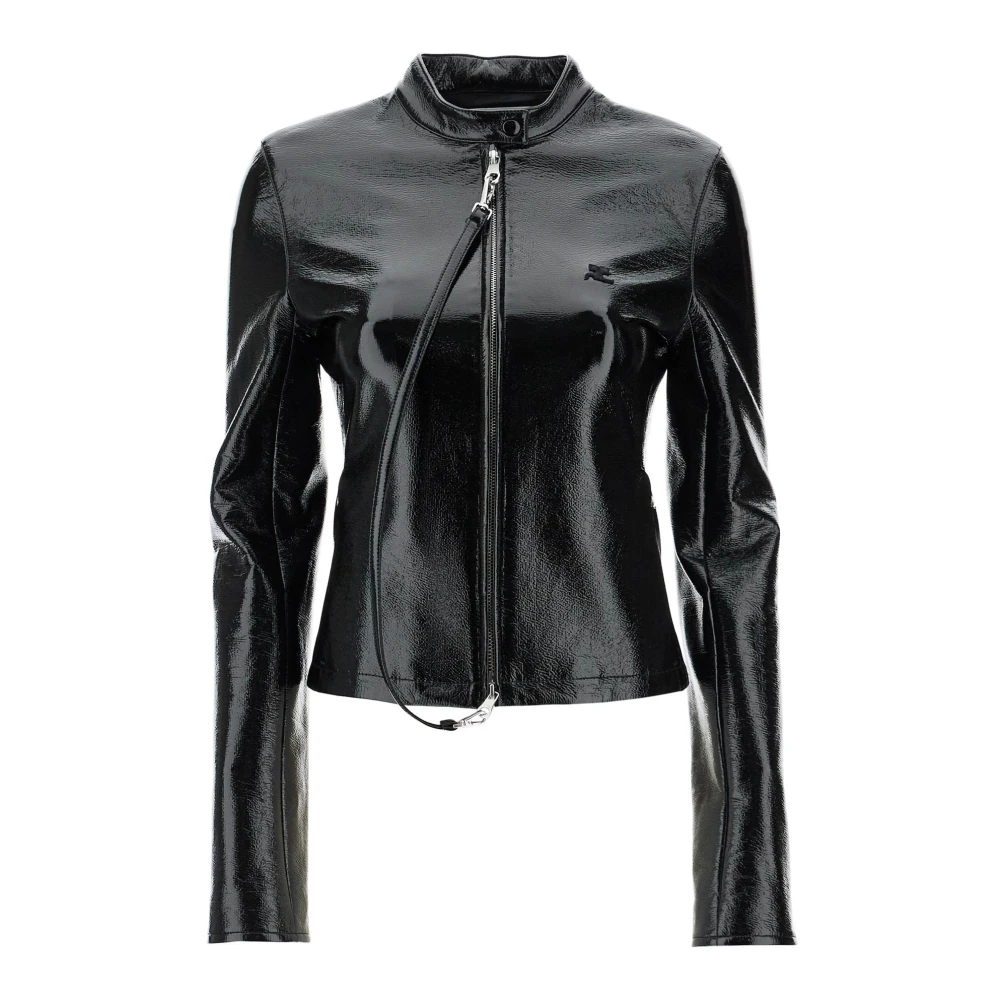 Courrèges Zwarte Katoenen Ritsjas Black Dames