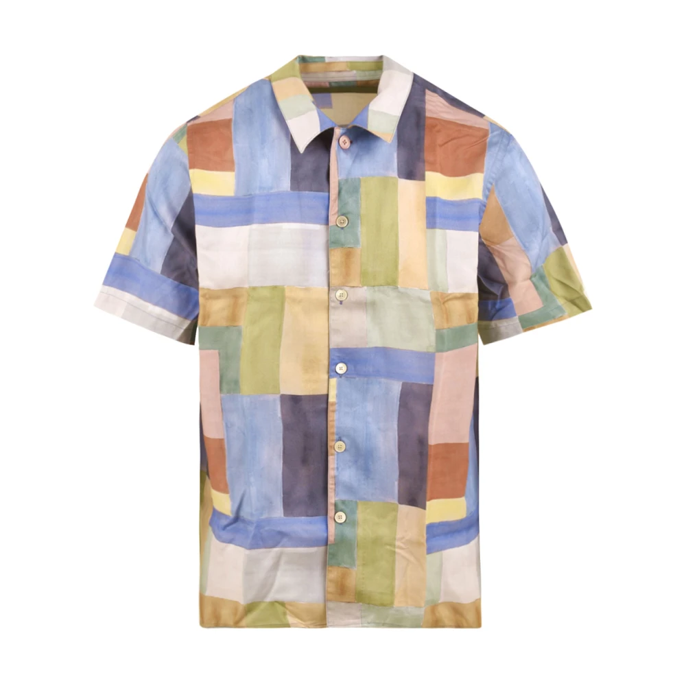 Paul Smith Men's Multicolor Short Sleeve Shirts, S, Casual Fit Shirt