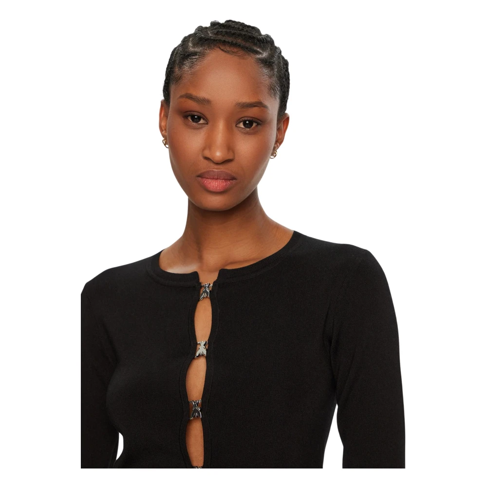 PATRIZIA PEPE Essential Jewel Button Vest Zwart Black Dames
