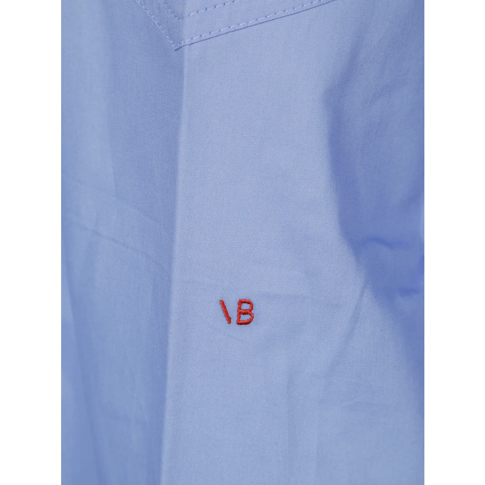 Victoria Beckham Lange Mouw Geknipte Shirt Blue Dames