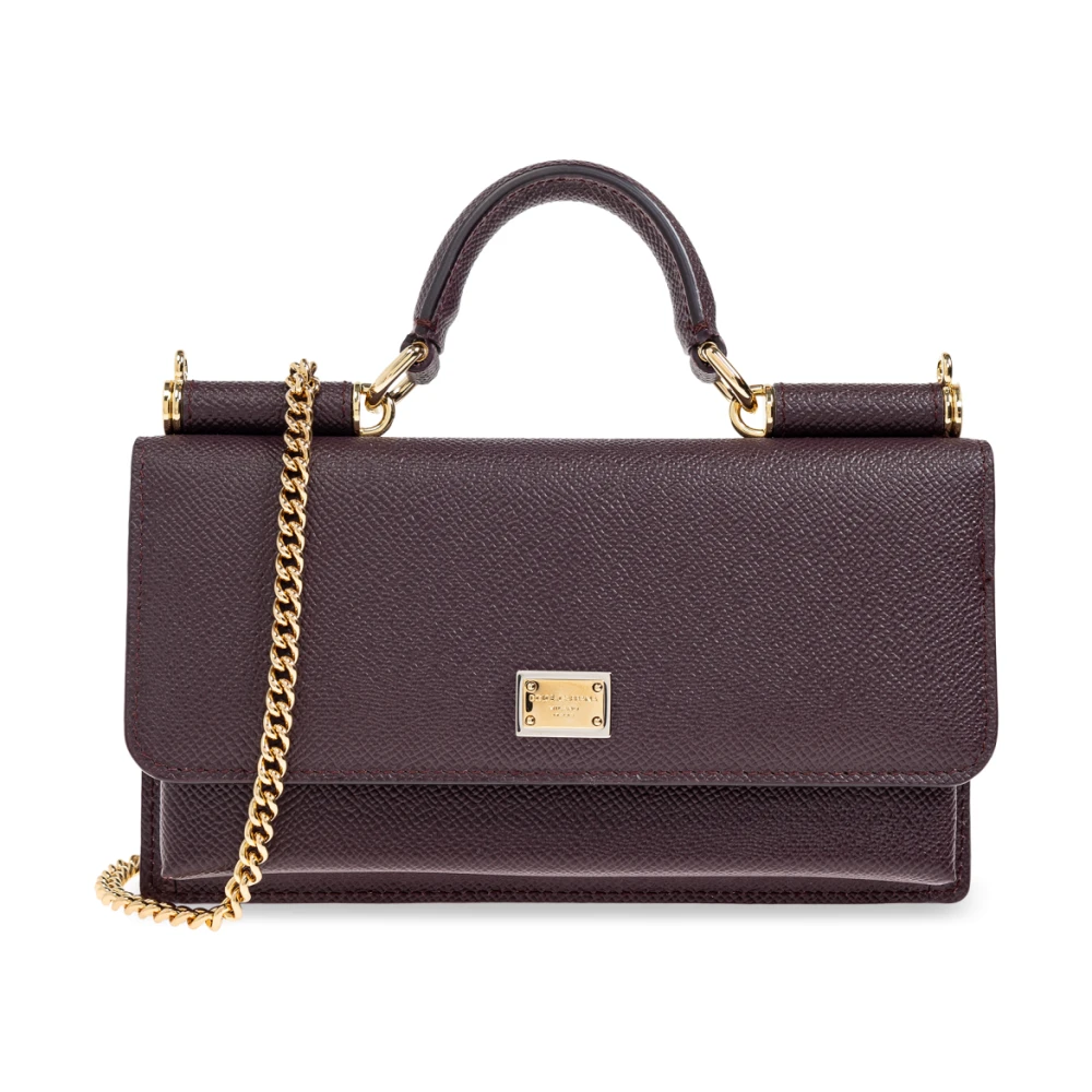 Dolce & Gabbana Gold/Purple Leather Clutch - Image 2
