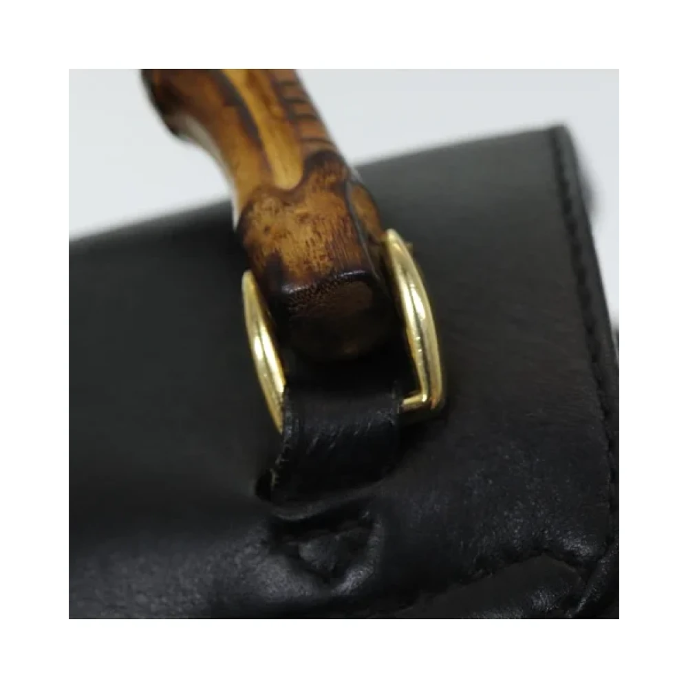 Gucci Vintage Pre-owned Leather backpacks Black Dames