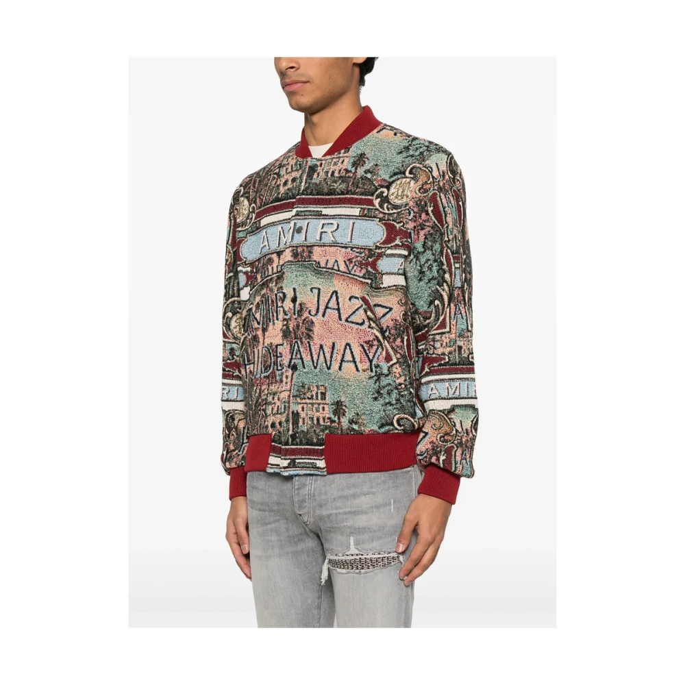 Amiri Beige Baseball Kraag Jas Multicolor Heren