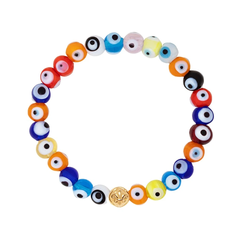 Wristband with Evil Eye Glass Beads