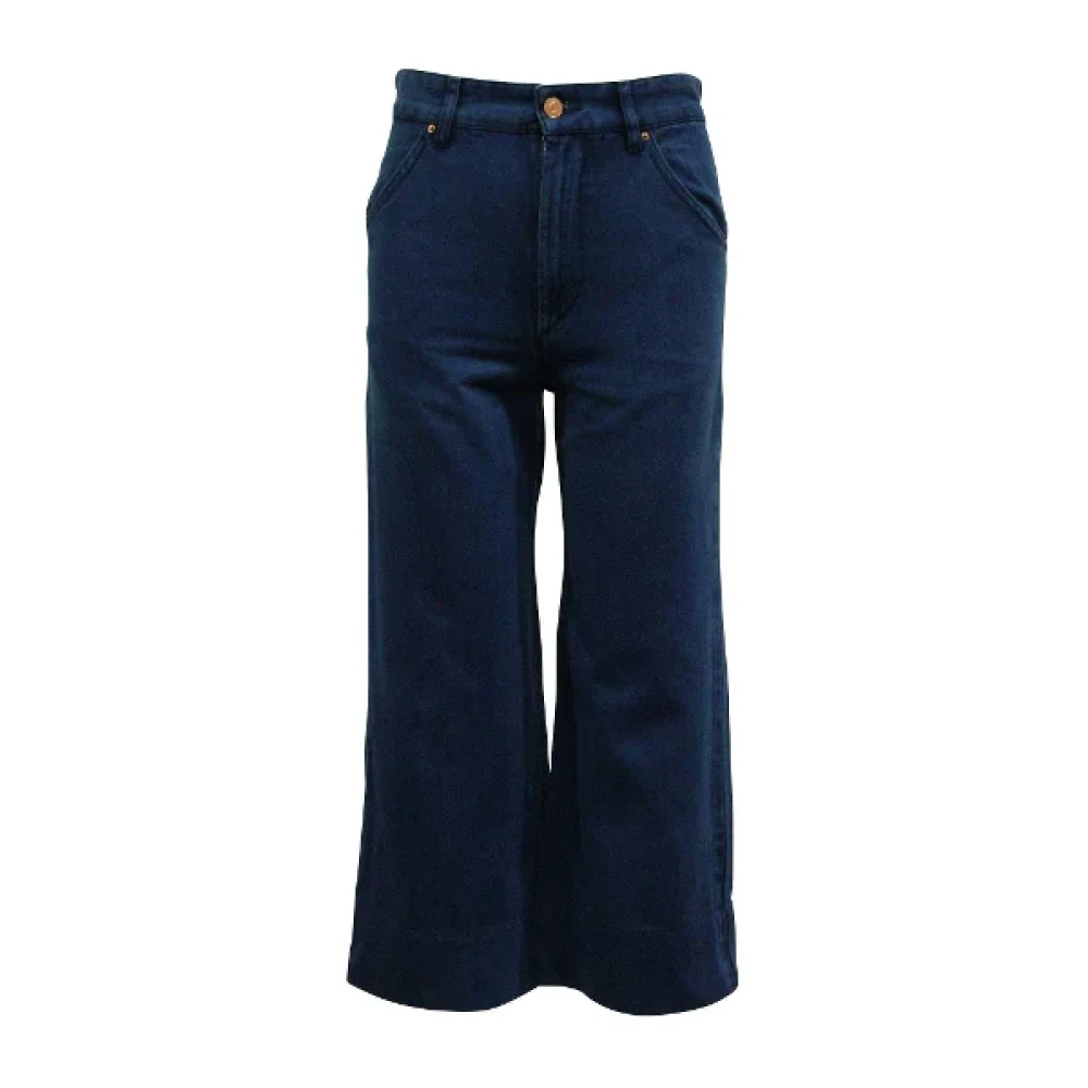 Isabel Marant Pre-owned Blauwe Katoenen 3 4 Lengte Jeans Blue Dames
