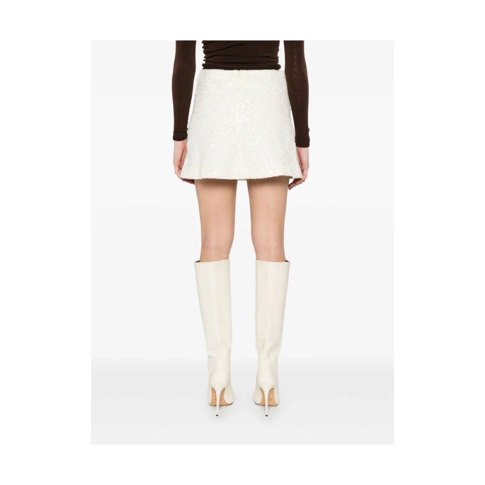 IRO Witte Pailletten Versierde Panel Rok White Dames