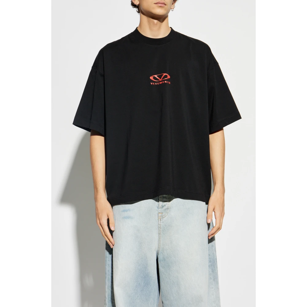 Vetements Bedrukt T-shirt Black Heren