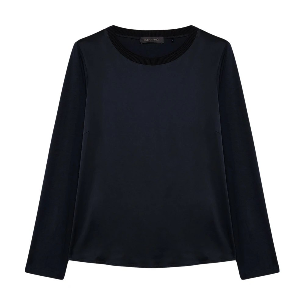 Elena Mirò Viscose T-shirt Blue Dames