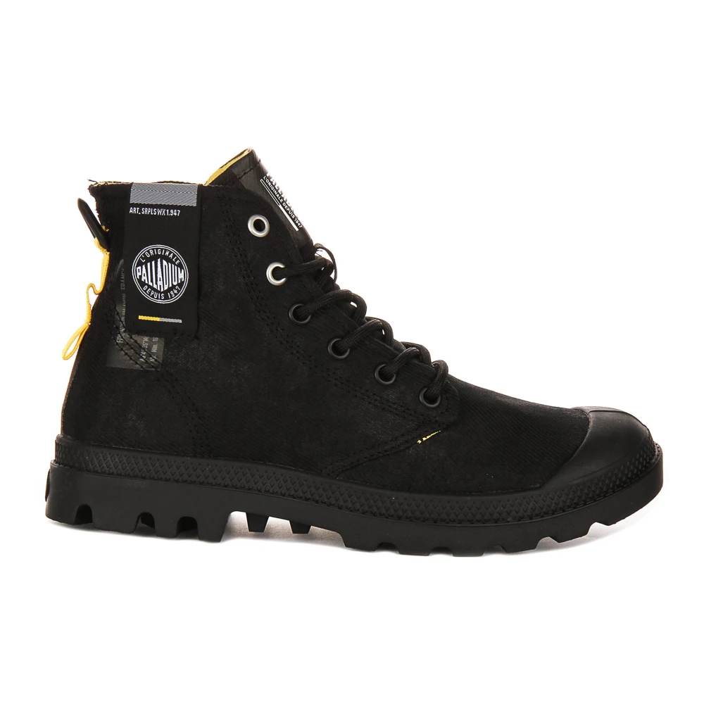 Palladium Black Lace-Up Boots, Male, 12 Uk, Hi-Top Surplus Boots Unisex