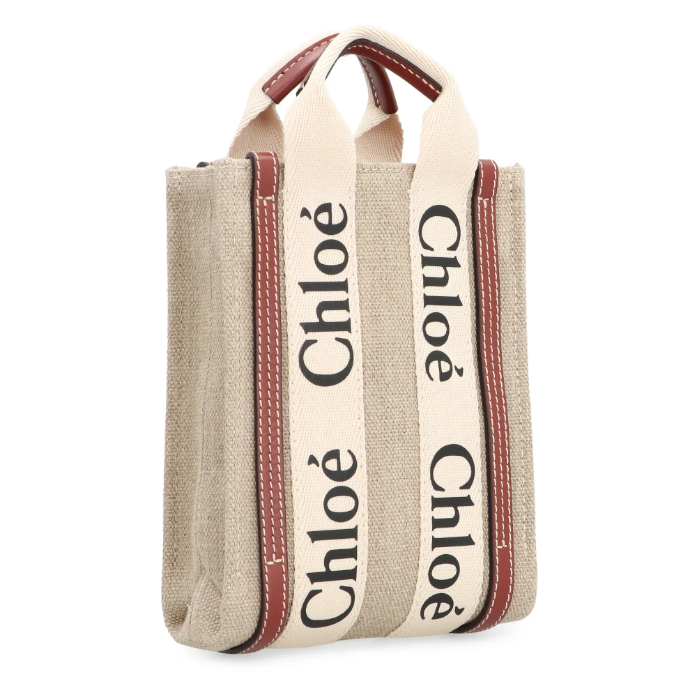 Chloé Canvas tas met leren details Beige Dames