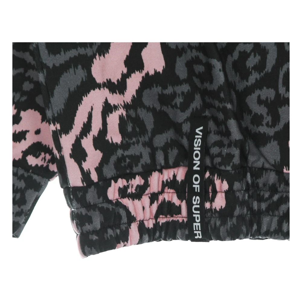 Vision OF Super Leopard Hoodie Pink Grey Lichtgewicht Sweatshirt Multicolor Heren