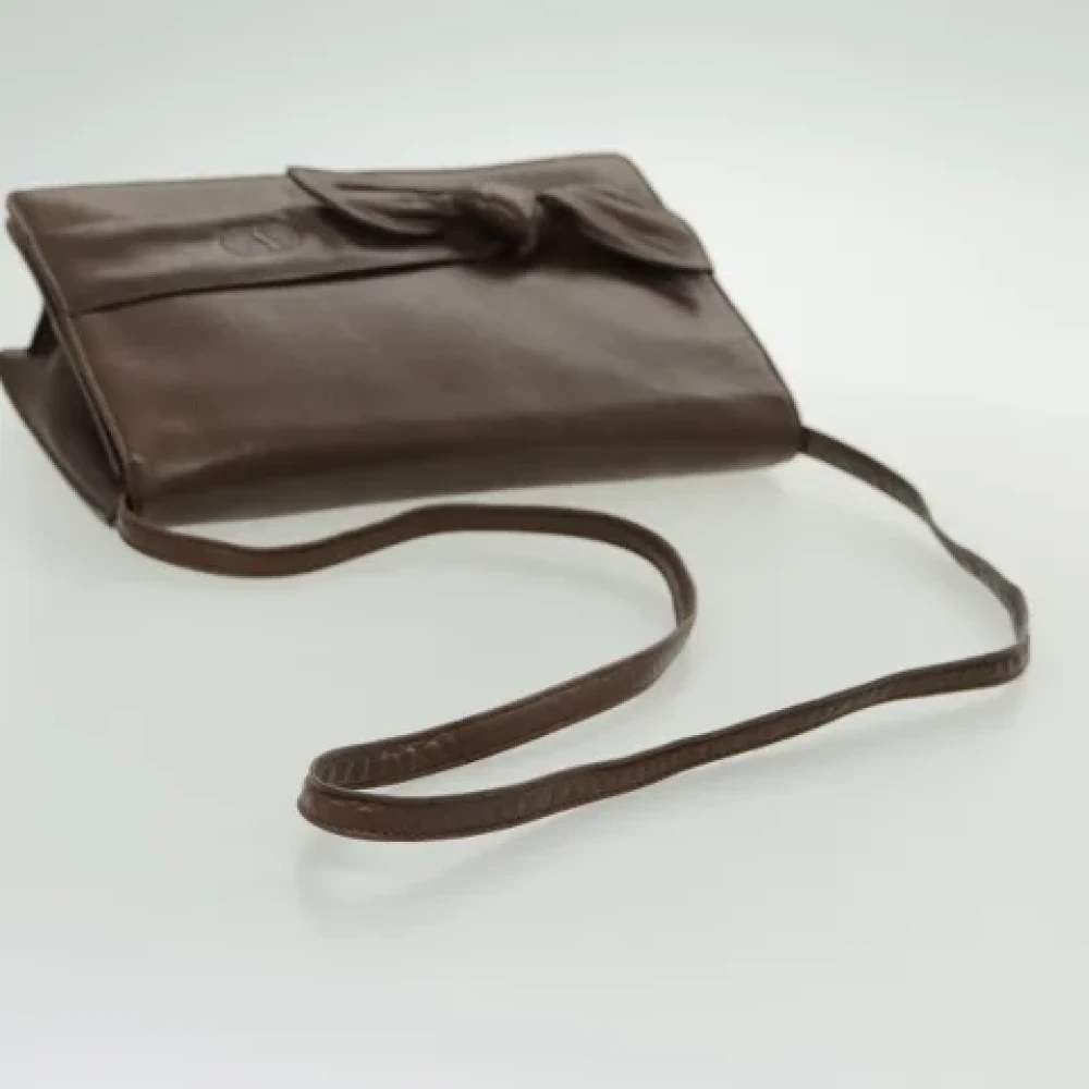 Valentino Vintage Pre-owned Leather crossbody-bags Brown Dames