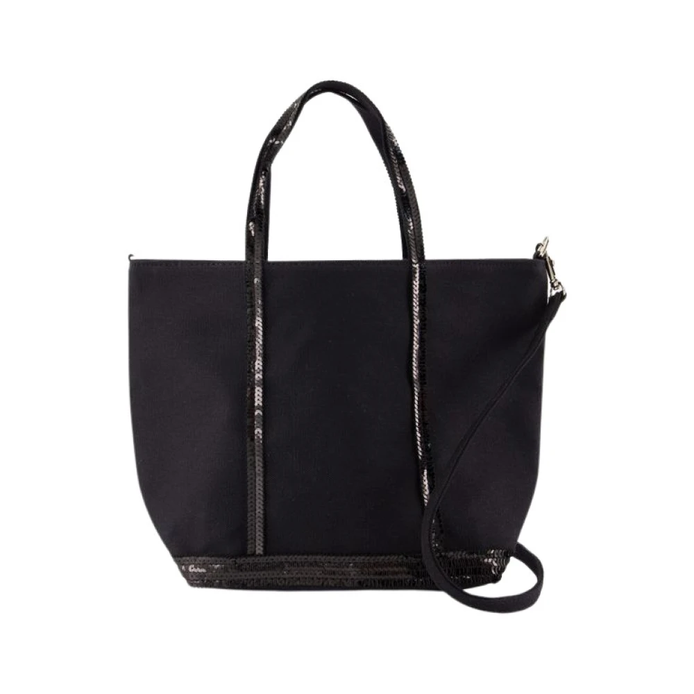 Vanessa Bruno Cotton Shopper Bag met Strasssteentjes Black Dames