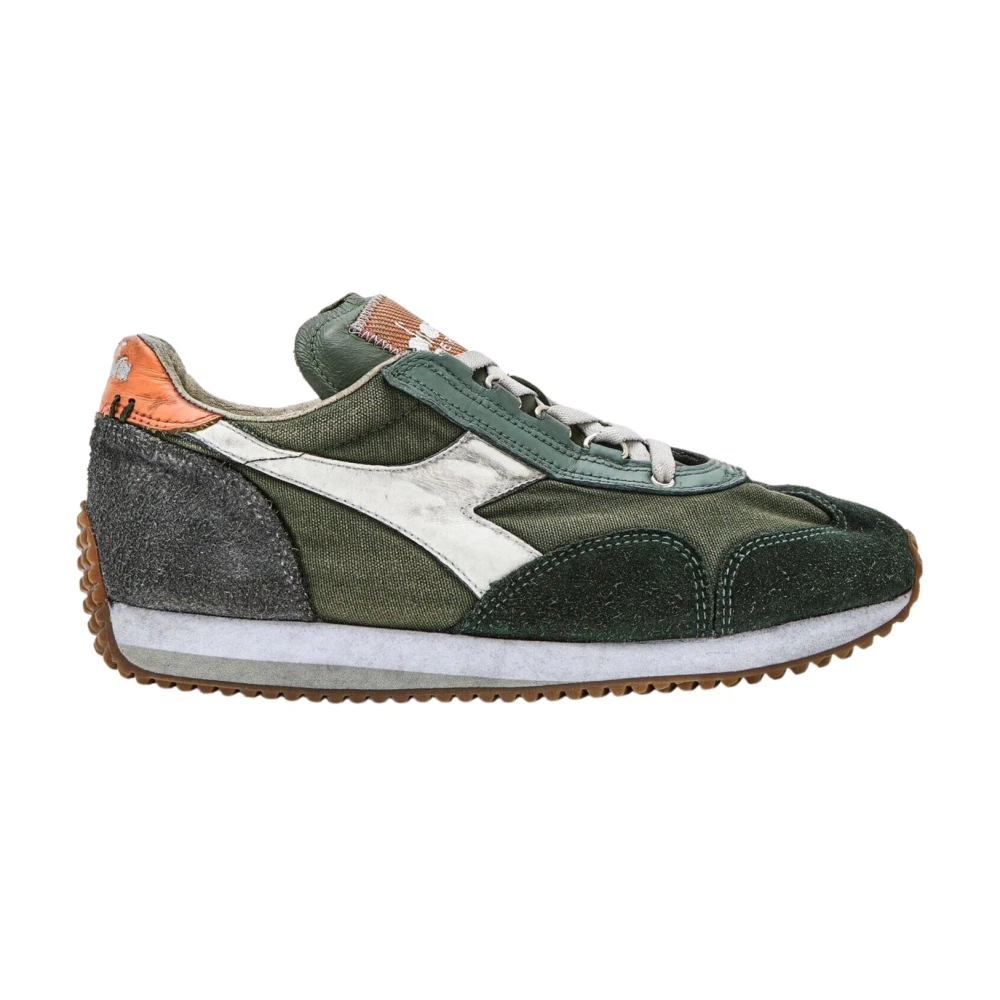 Diadora Men's Green Sneakers, 9 Uk, Equipe H Dirty Stone Wash Evo Trainers