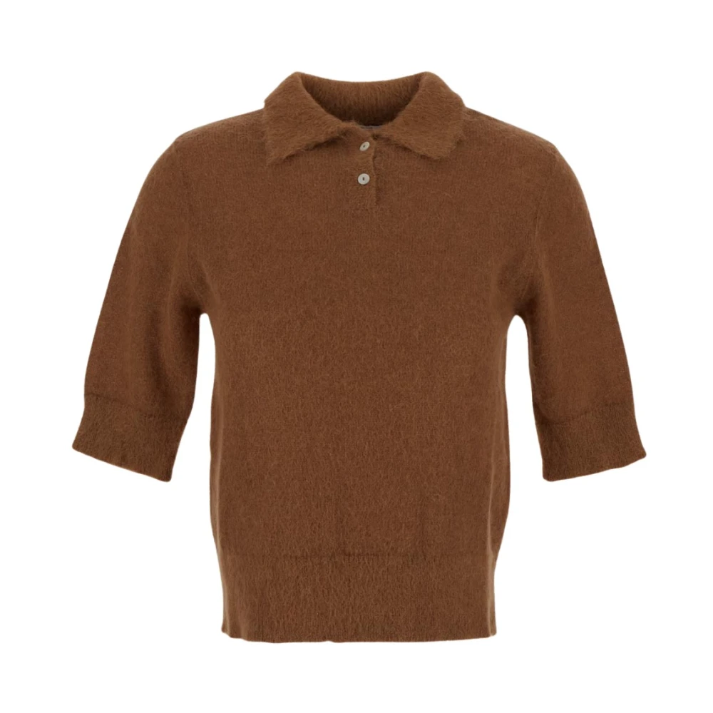 Lardini Stijlvol Gebreide Polo Brown Dames