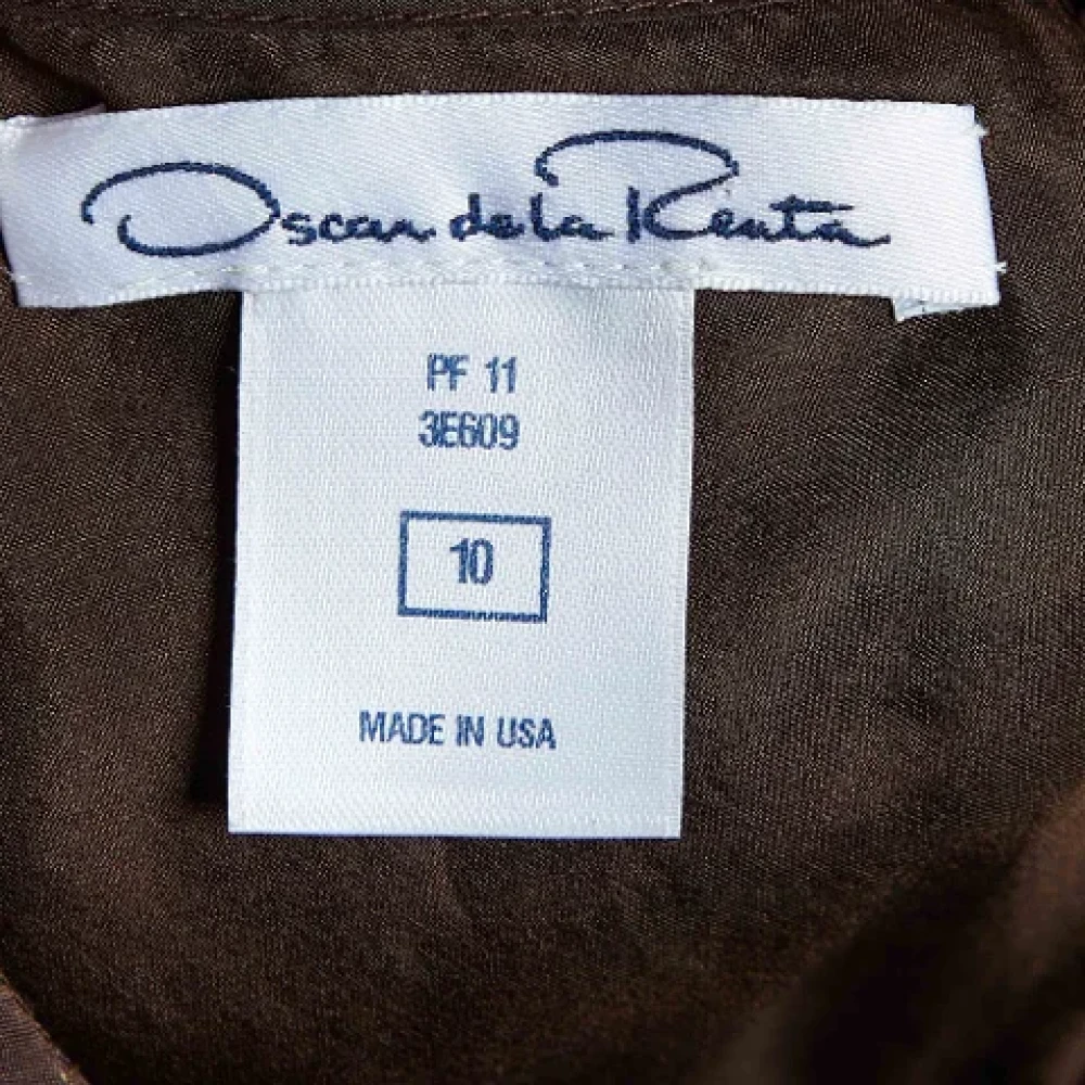 Oscar De La Renta Pre-owned Silk dresses Brown Dames