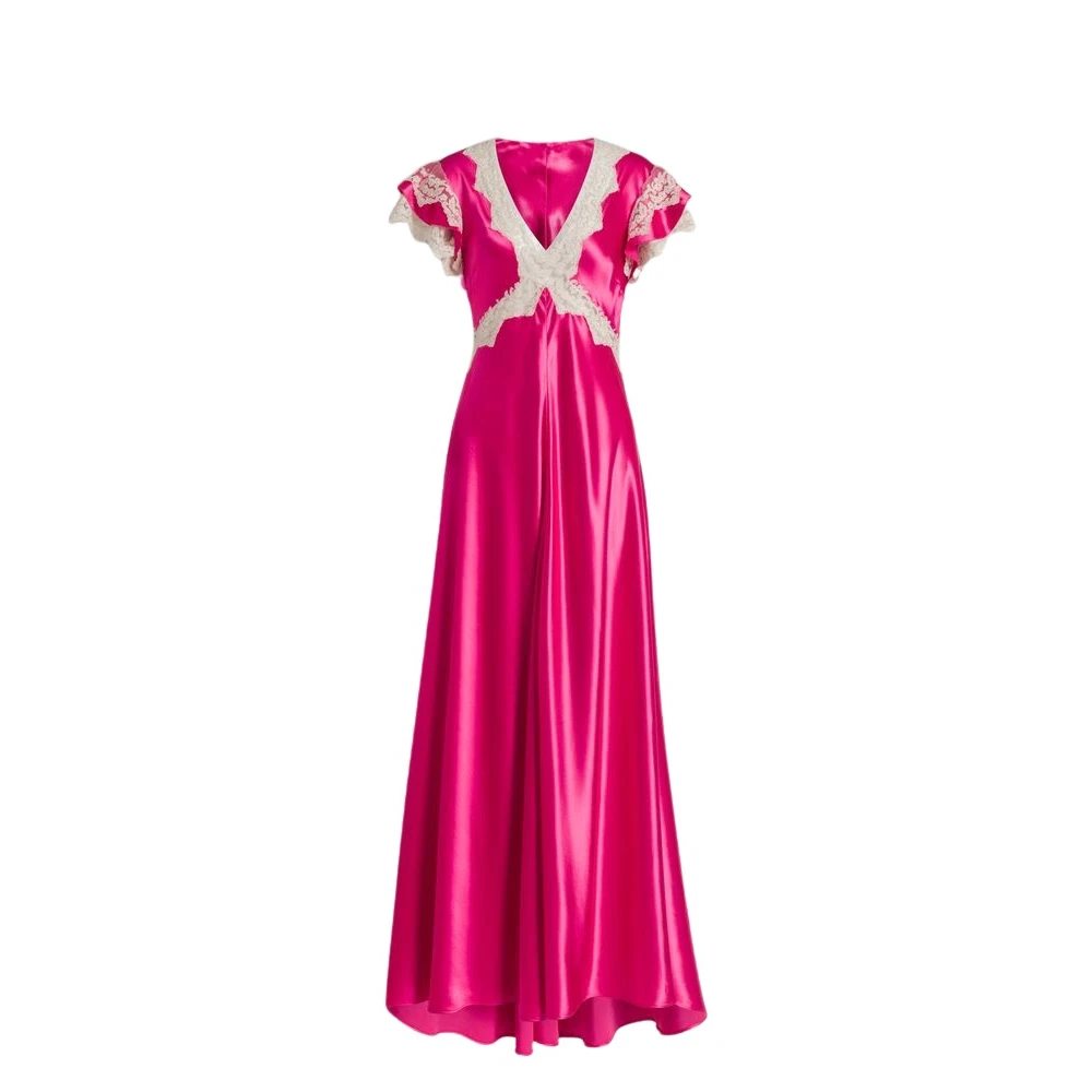 Alberta Ferretti Donna Rosa - Abito Da Sera In Raso E Pizzo - Dresses - L
