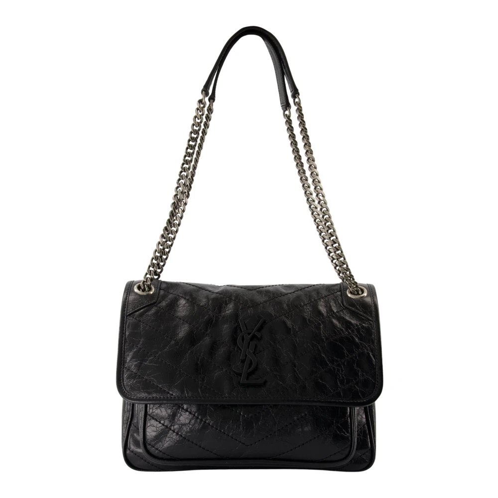 Saint Laurent Women's Black Niki Leather Shoulder Bag - Shoulder Bags - One Size - Bags