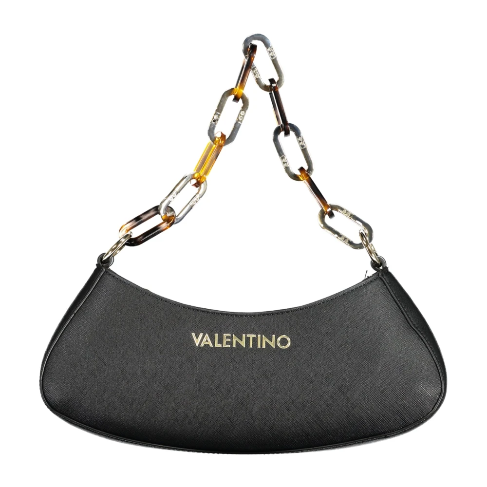 Valentino by Mario Valentino Zwarte polyethyleen handtas met kettingriem Black Dames