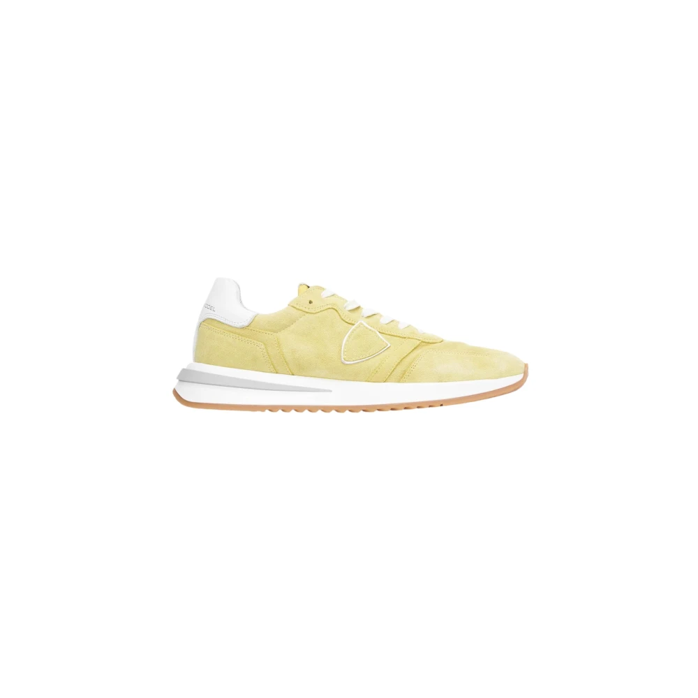 Philippe Model Lime Lage Sneakers met Rubberen Zool Yellow Dames