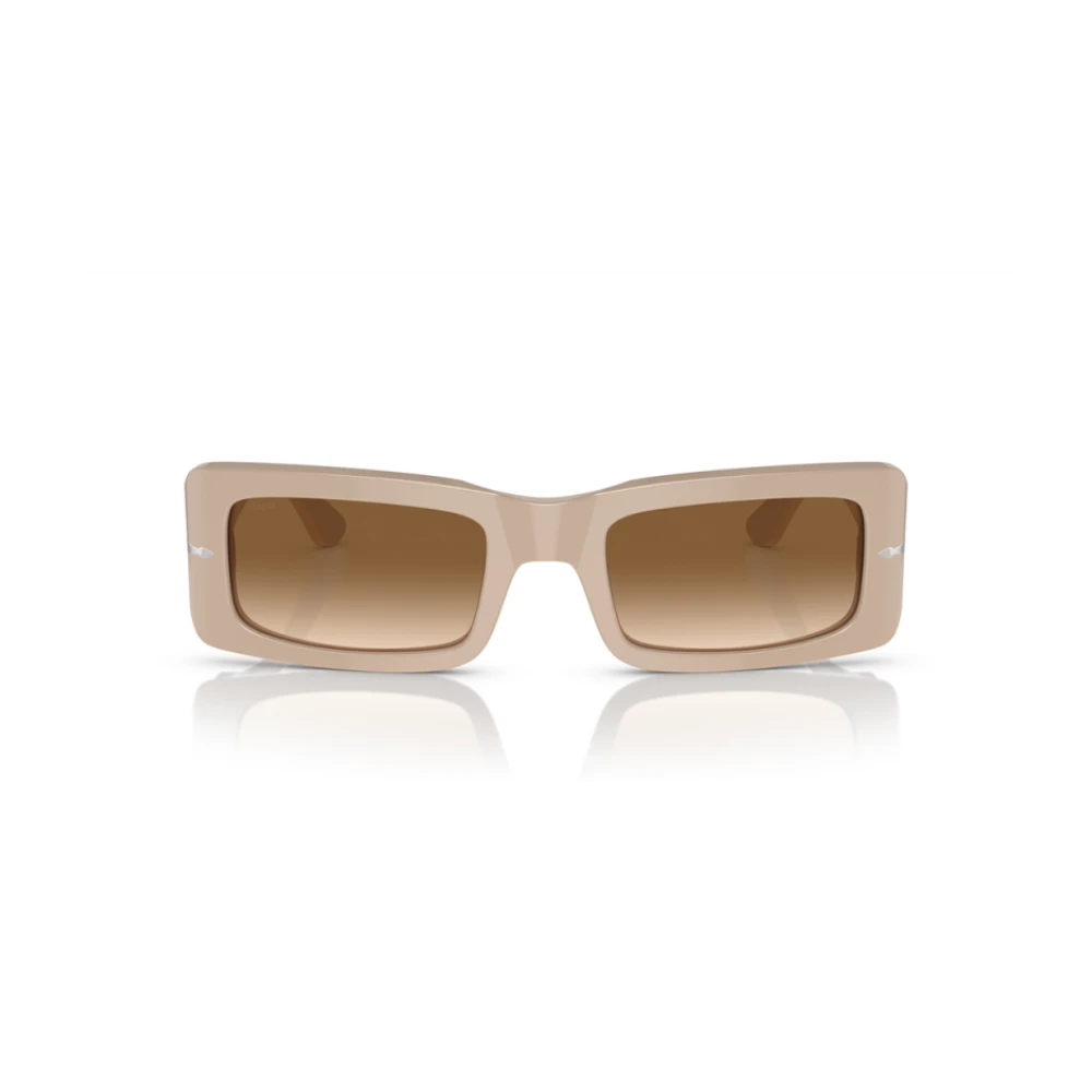 Persol Women's Beige Sunglasses, 54 Mm, Modern Rectangular Sunglasses With Iconic Arrow Design