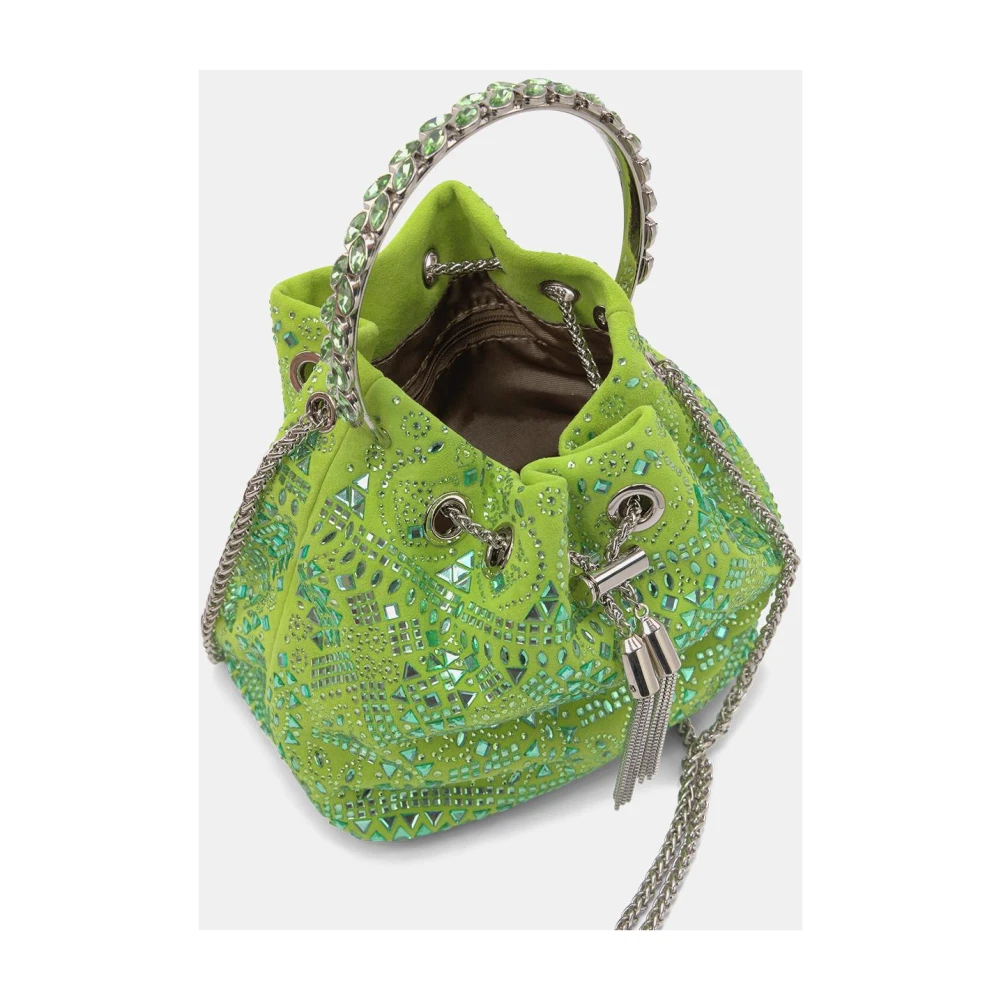 Alma en Pena Rhinestone Clutch Bag Green Dames
