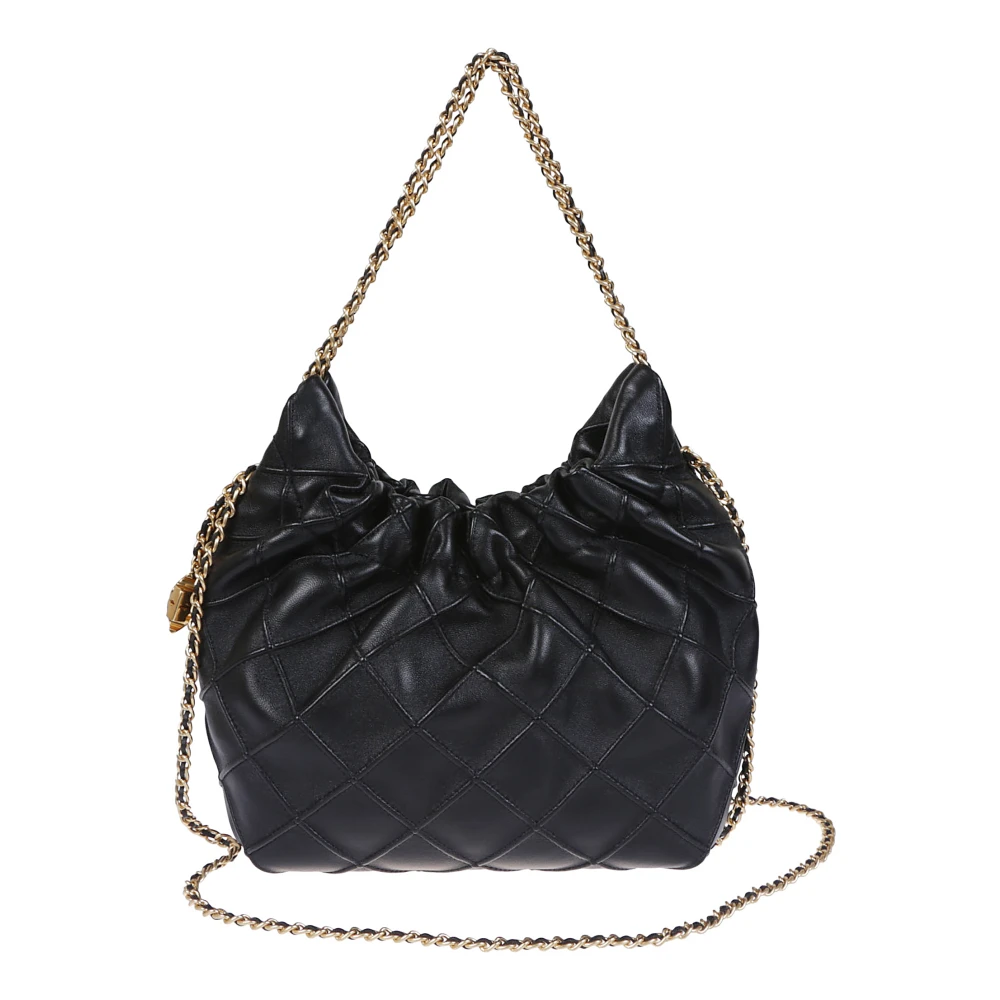 TORY BURCH Diamant Pinces Leren Trekkoord Tas Black Dames