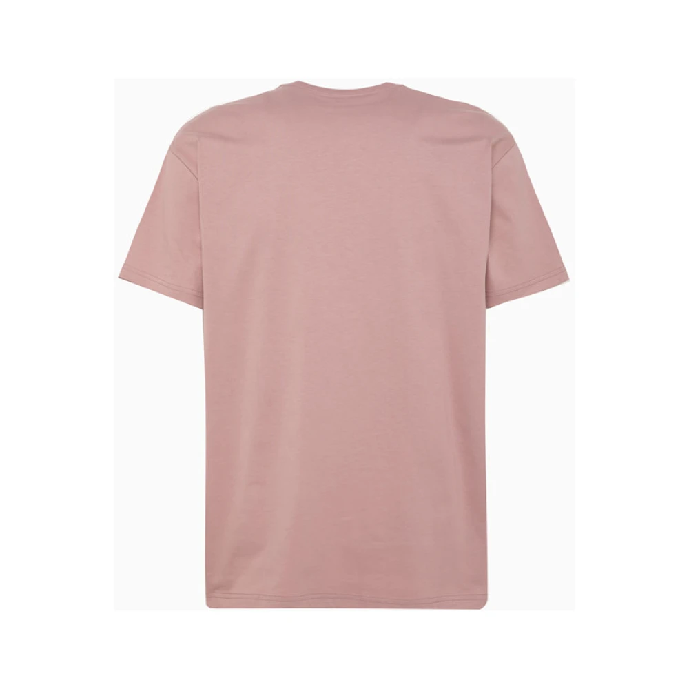 Carhartt WIP Effen Kleur Organisch Katoenen Crew Neck T-Shirt Pink Heren
