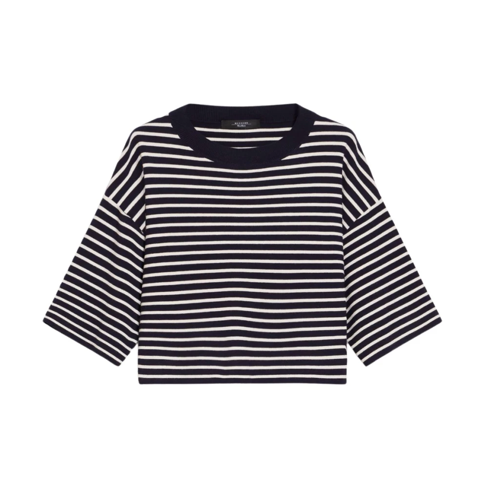 Max Mara Weekend Boxy-fit trui met ronde hals Blue Dames