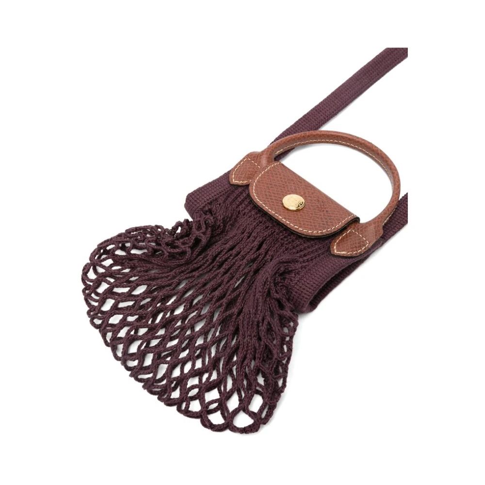 Longchamp Paarse Mesh Design Omslag Schoudertas Purple Dames