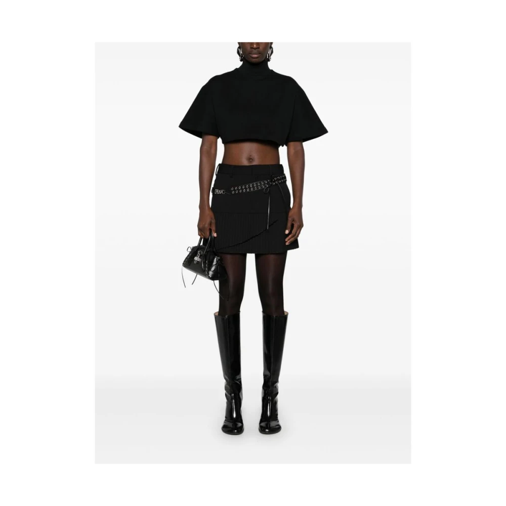 MM6 Maison Margiela Zwarte Geplooide Rok met Zakken Black Dames