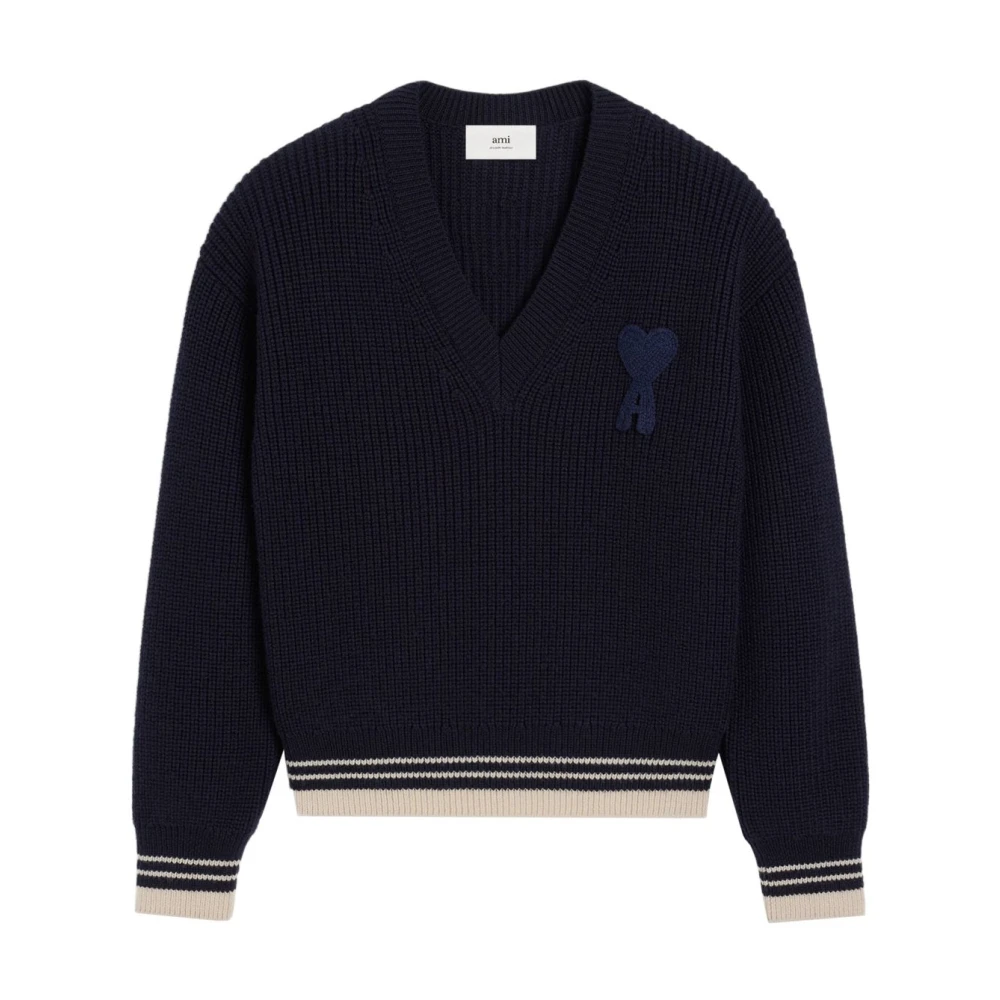 Knitwear > V-neck Knitwear - - Ami Paris - Modalova