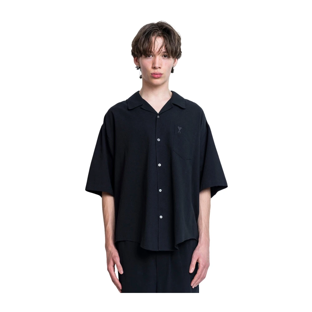 Ami Paris Zwart Koord Shirt Black Heren