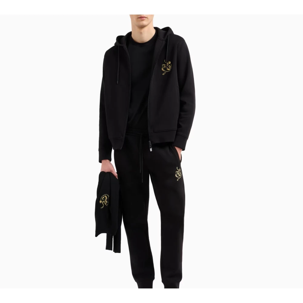 Emporio Armani Omkeerbare Zwarte Blouson Jas Black Heren