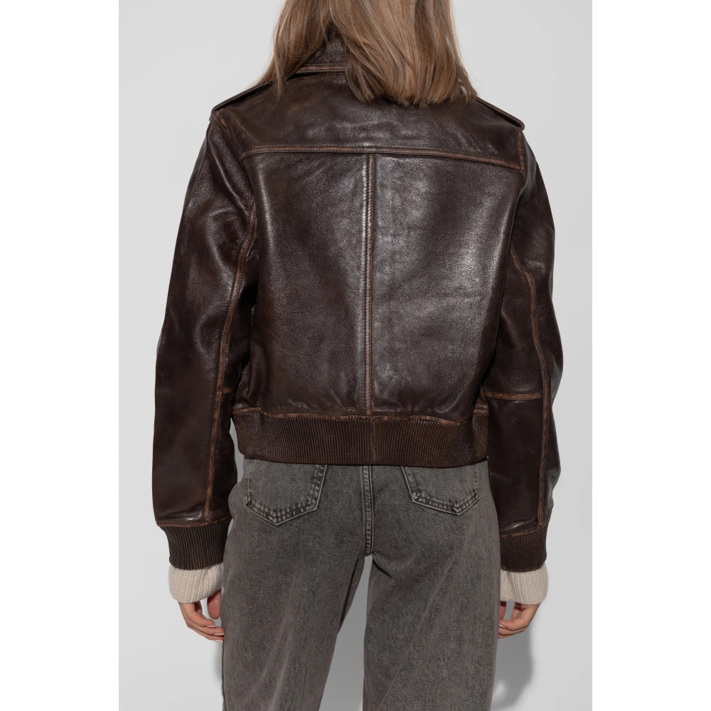 Michael Kors Leren jas met vintage-effect Brown Dames