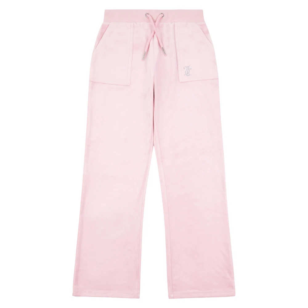 Juicy Couture Girls Pink Sweatpants, 8 Y, Sparkly Diamante Logo Joggers
