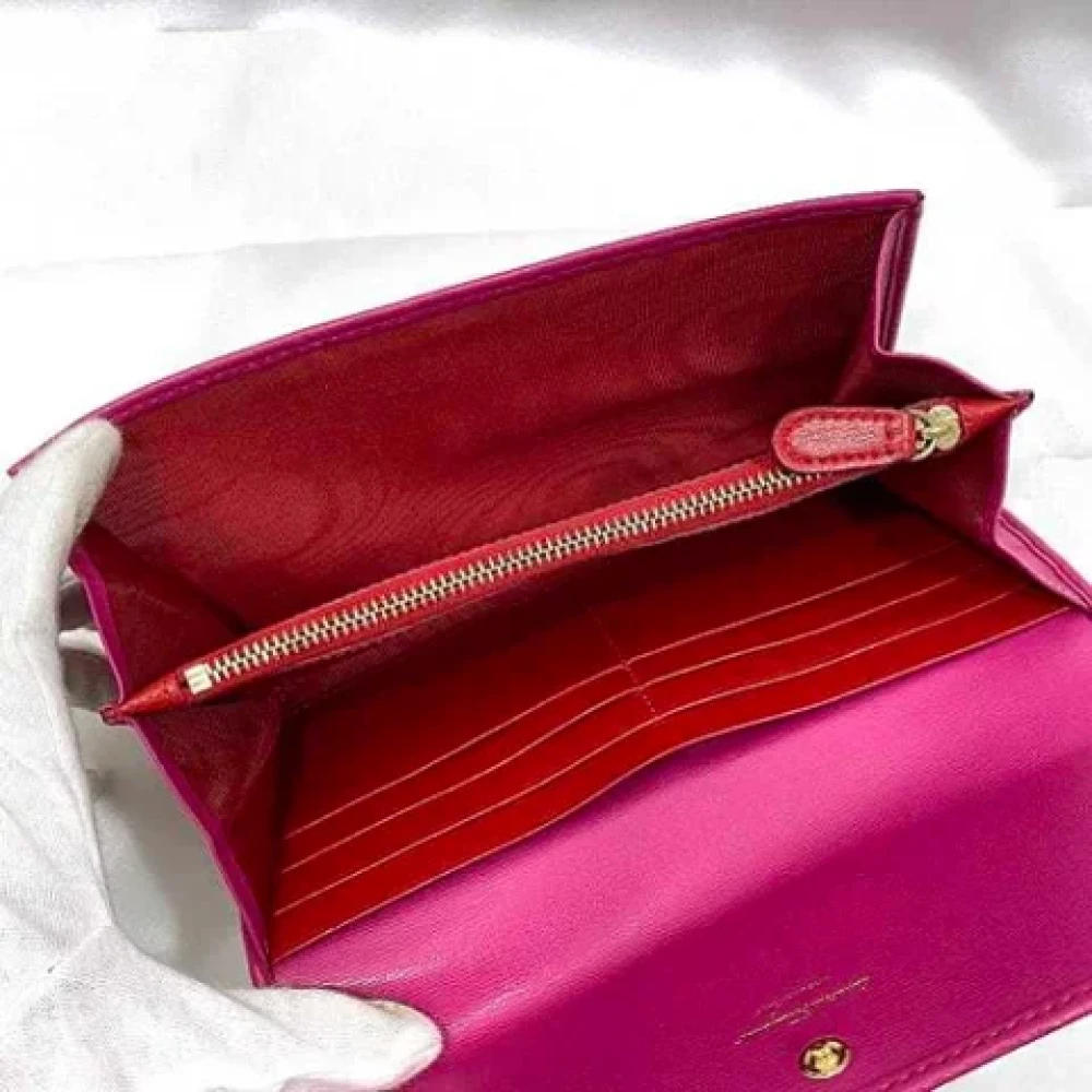 Salvatore Ferragamo Pre-owned Leather wallets Pink Dames