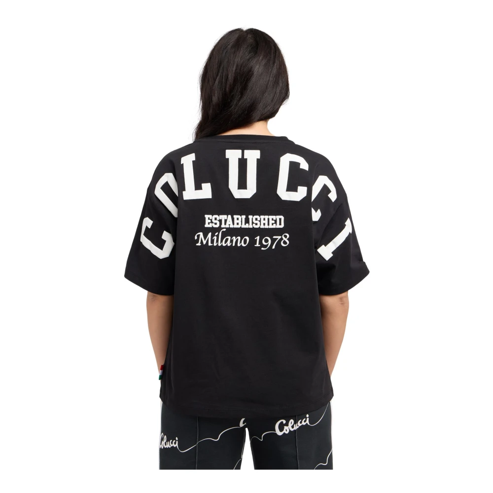 carlo colucci Logo Oversize T-Shirt Black Dames