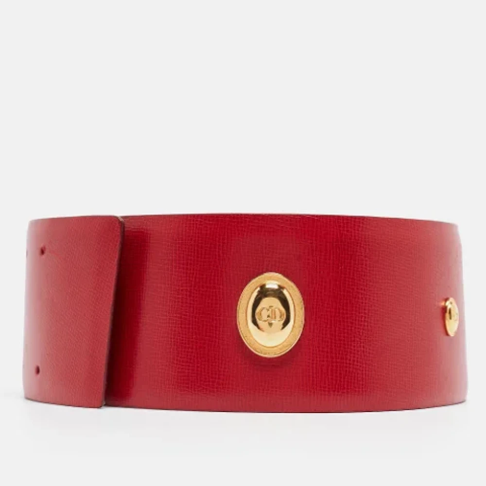 Dior Vintage Pre-owned Leather belts Red Dames