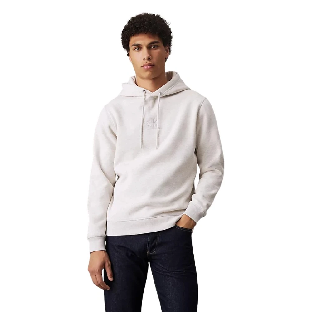 Calvin Klein Jeans Heren hoodie met monogram Gray Heren
