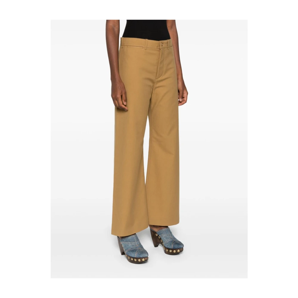 Chloé Beige Wijde Broek Brown Dames