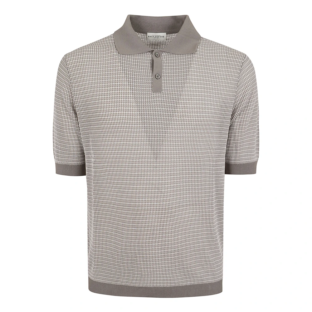 Ballantyne Men's Gray Polo T-Shirt - Round-Neck Knitwear - L - Knitwear