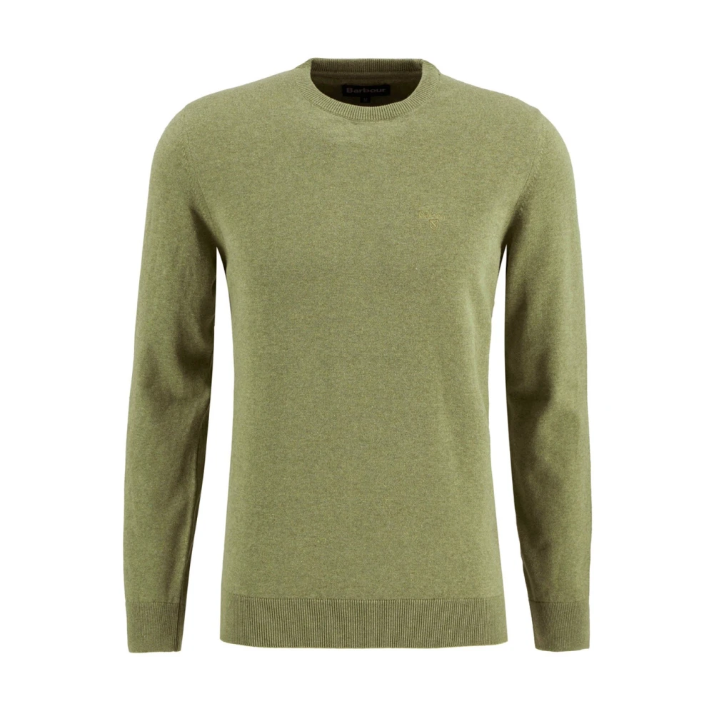 Barbour Men's Green Pima Cotton Crew Neck Jumper - Round-Neck Knitwear - M - Knitwear
