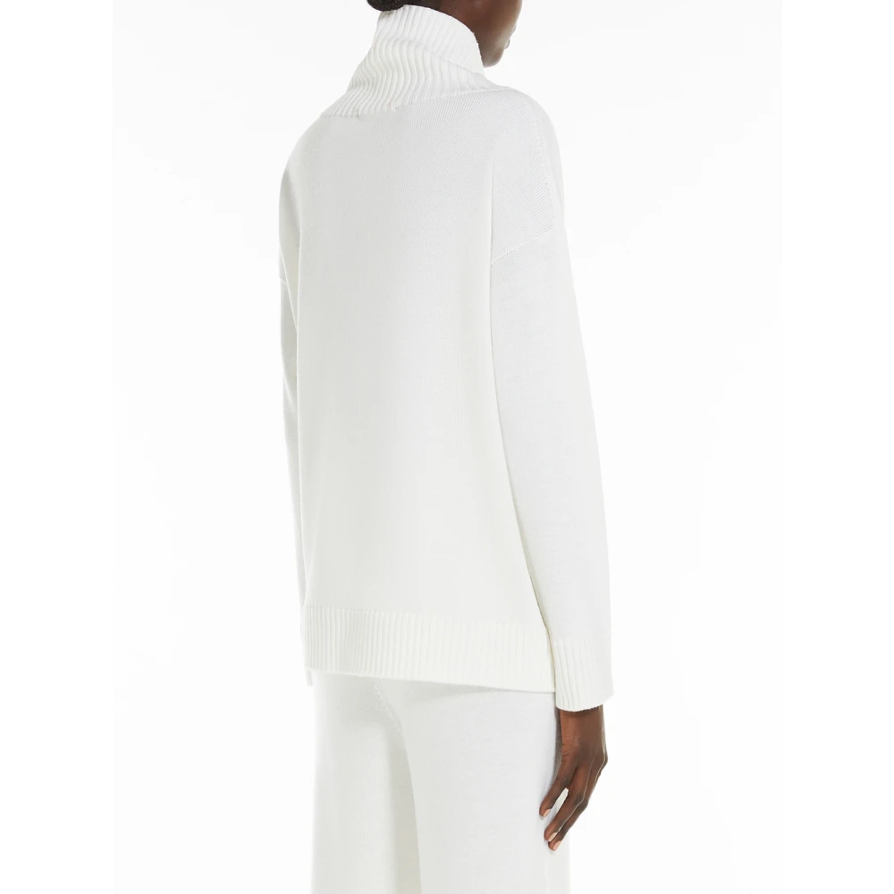 Max Mara Witte Trui met Hoge Hals White Dames