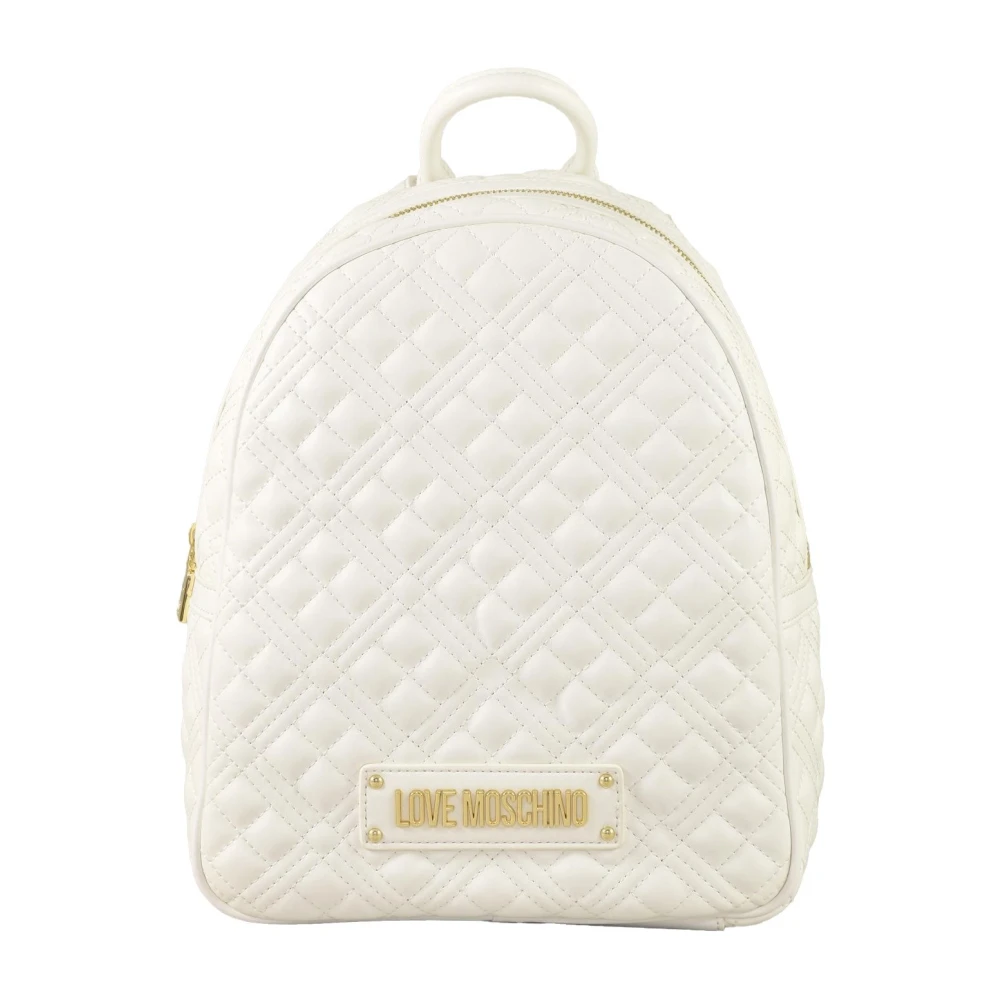 Love Moschino Stilren Ryggsäck i Konstläder White, Dam